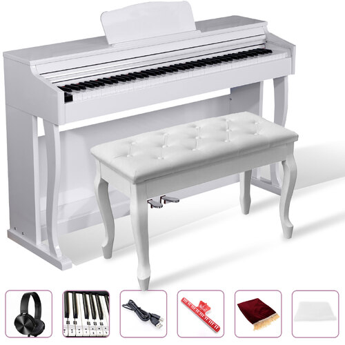 Maestro MDP600PWH 88-Key Weighted Hammer Action Digital Piano w/ Sliding Lid & Bluetooth (Polished White) - Bench Sold Separately