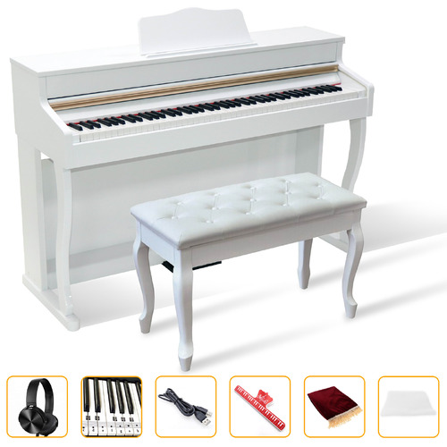 Maestro MDP700 Grande Digital Piano w/ 88 Hammer Action Keys, Sliding Lid & Bluetooth (Polished White) - bench sold separately