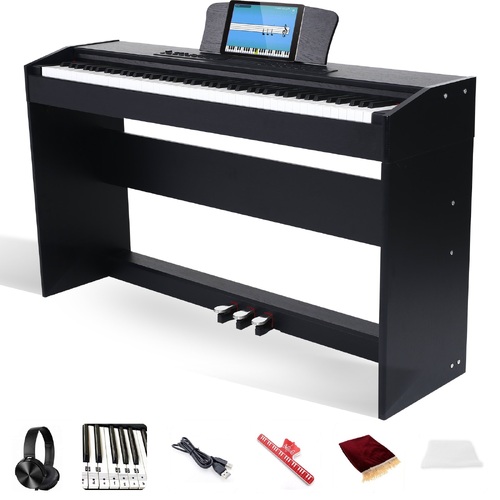 Maestro Mgx600 88-Key Hammer Action Digital Piano With 3-Pedal, Wooden Stand And Built-In Bluetooth (Black)