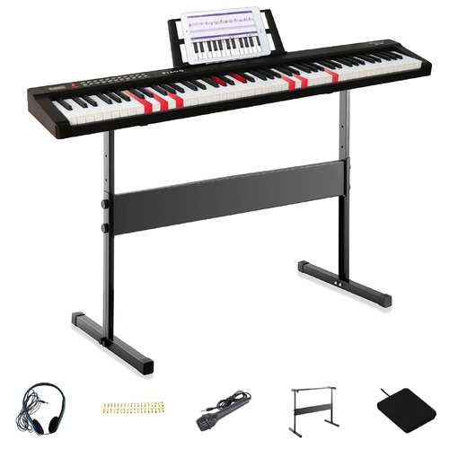 Maestro Mk-L88Bt Beginner 88-Key Digital Piano With Light-Up Keys Guide - Touch Sensitive Dynamic Full Sized Keyboard W/ Bluetooth, Usb & Mp3 Player